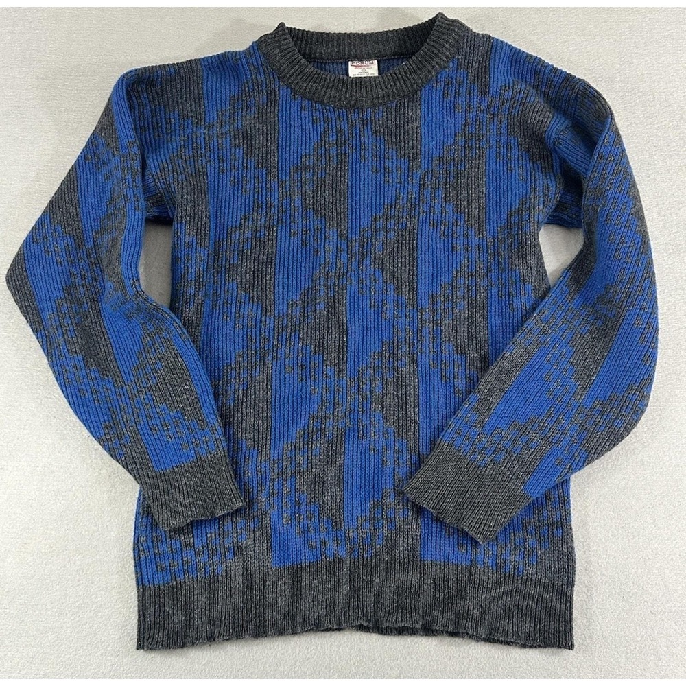 Forum 50% Wool Made In Italy Cosby Geometric Cable Knit Men's Sweater Size Large